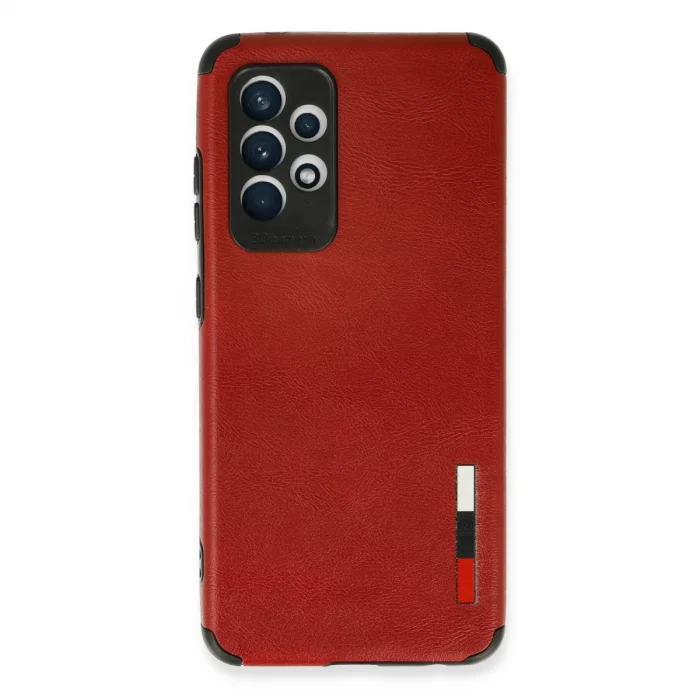 BUĞZ Samsung Galaxy A72 Kılıf Loop Deri Silikon - Kırmızı