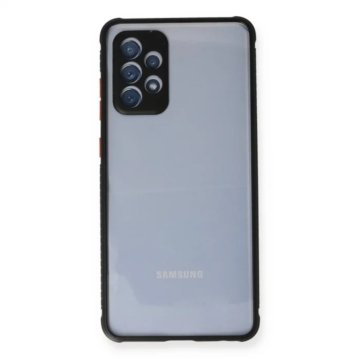 BUĞZ Samsung Galaxy A72 Kılıf Miami Şeffaf Silikon - Siyah