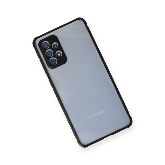 BUĞZ Samsung Galaxy A72 Kılıf Miami Şeffaf Silikon - Siyah