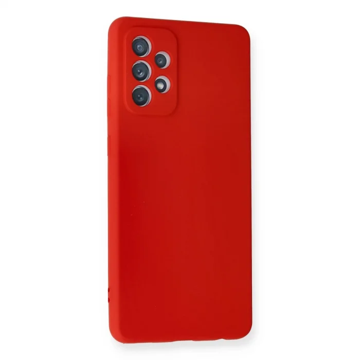 BUĞZ Samsung Galaxy A72 Kılıf Nano İçi Kadife Silikon - Kırmızı