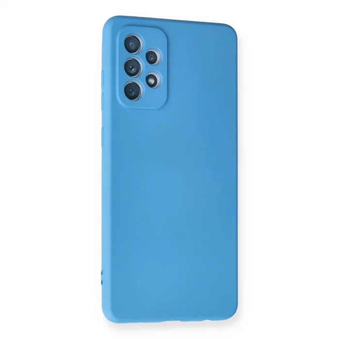 BUĞZ Samsung Galaxy A72 Kılıf Nano İçi Kadife Silikon - Mavi