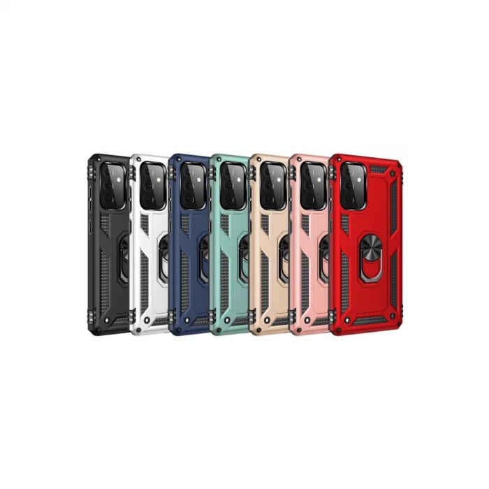 BUĞZ Samsung Galaxy A72 Kılıf Sofya Yüzüklü Silikon Kapak - Lacivert