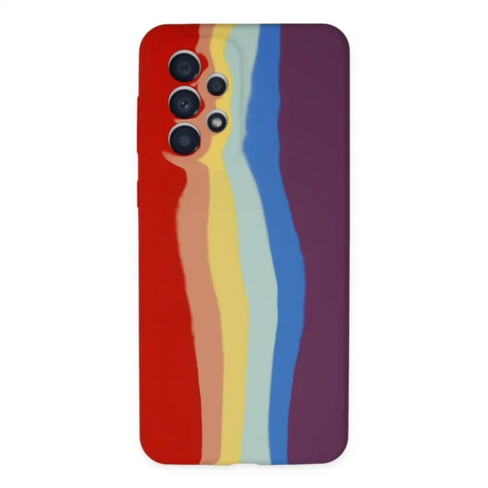 BUĞZ Samsung Galaxy A73 5g Kılıf Ebruli Lansman Silikon - Kırmızı-mor