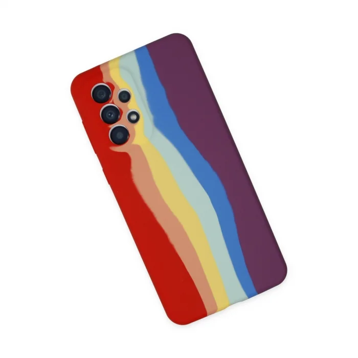 BUĞZ Samsung Galaxy A73 5g Kılıf Ebruli Lansman Silikon - Kırmızı-mor