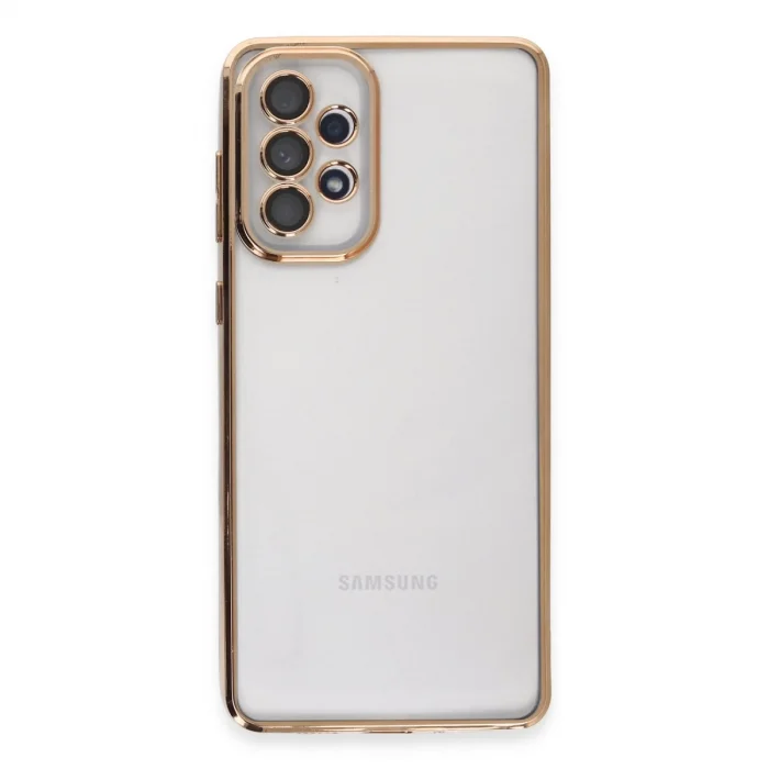 BUĞZ Samsung Galaxy A73 5g Kılıf Razer Lensli Silikon - Gold