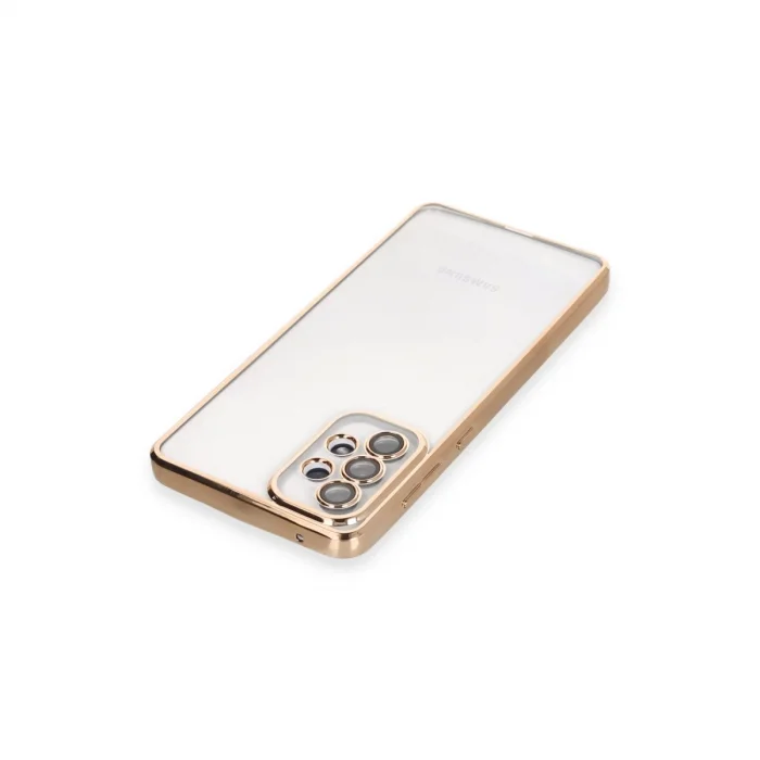 BUĞZ Samsung Galaxy A73 5g Kılıf Razer Lensli Silikon - Gold
