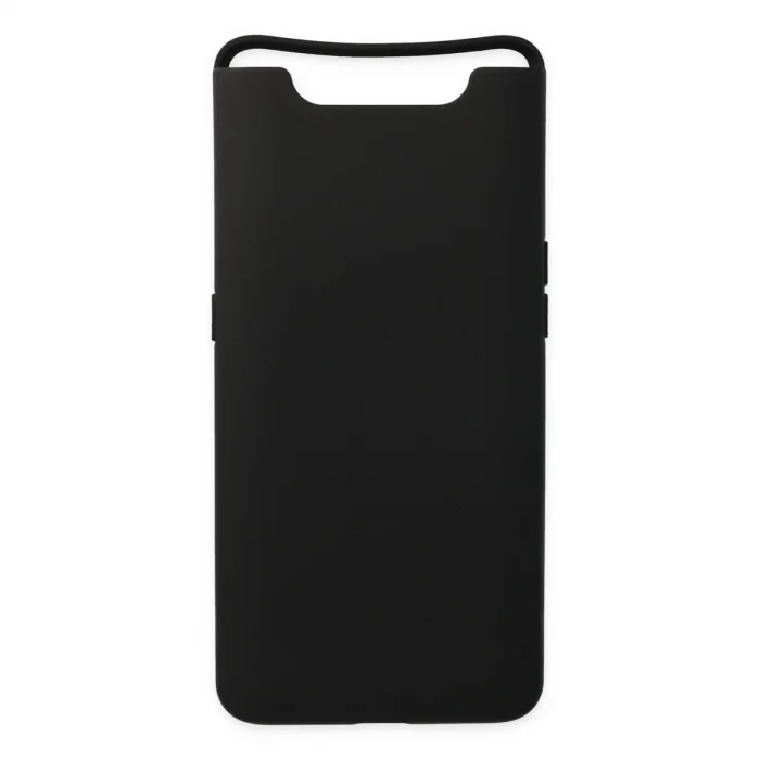 BUĞZ Samsung Galaxy A80 Kılıf Nano İçi Kadife Silikon - Siyah