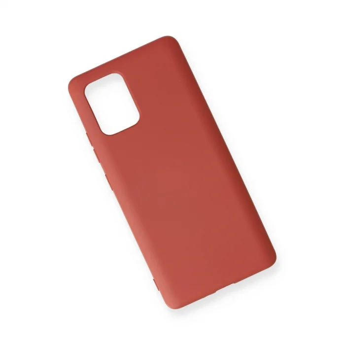 BUĞZ Samsung Galaxy A91 / S10 Lite Kılıf Nano İçi Kadife Silikon - Kiremit