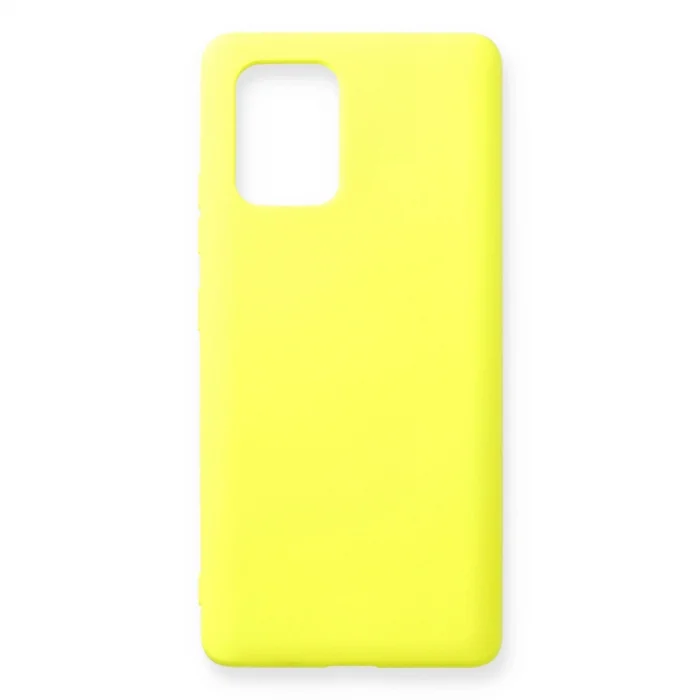 BUĞZ Samsung Galaxy A91 / S10 Lite Kılıf Nano İçi Kadife Silikon - Sarı