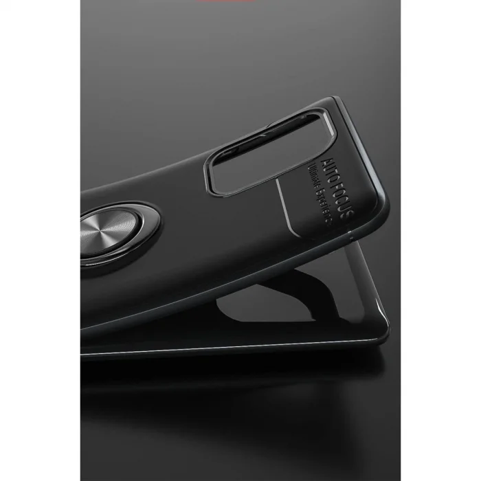 BUĞZ Samsung Galaxy A91 / S10 Lite Kılıf Range Yüzüklü Silikon - Kırmızı