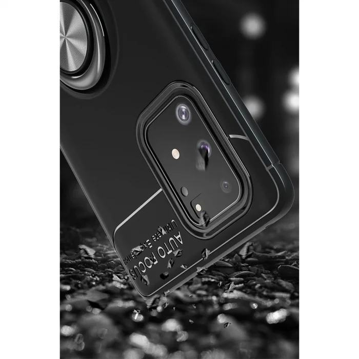 BUĞZ Samsung Galaxy A91 / S10 Lite Kılıf Range Yüzüklü Silikon - Mavi