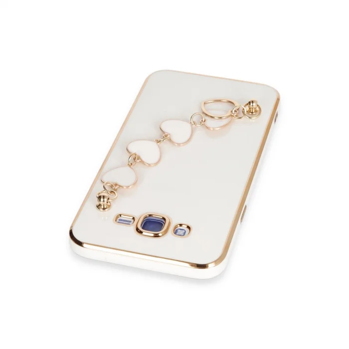 BUĞZ Samsung Galaxy J7 Kılıf Esila Silikon - Beyaz