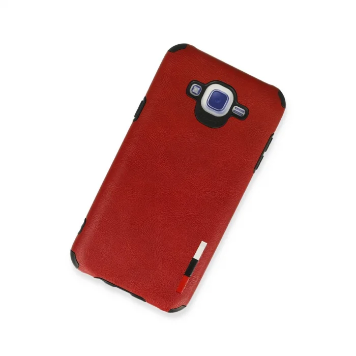 BUĞZ Samsung Galaxy J7 Kılıf Loop Deri Silikon - Kırmızı