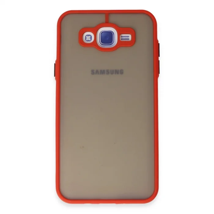 BUĞZ Samsung Galaxy J7 Kılıf Montreal Silikon Kapak - Kırmızı