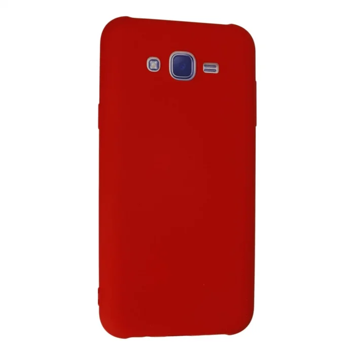 BUĞZ Samsung Galaxy J7 Kılıf Nano İçi Kadife Silikon - Kırmızı