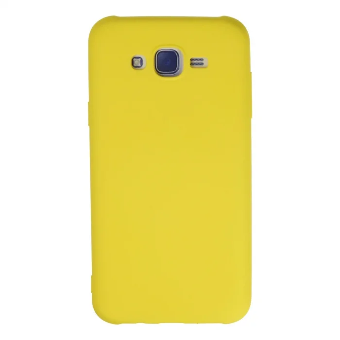 BUĞZ Samsung Galaxy J7 Kılıf Nano İçi Kadife Silikon - Sarı