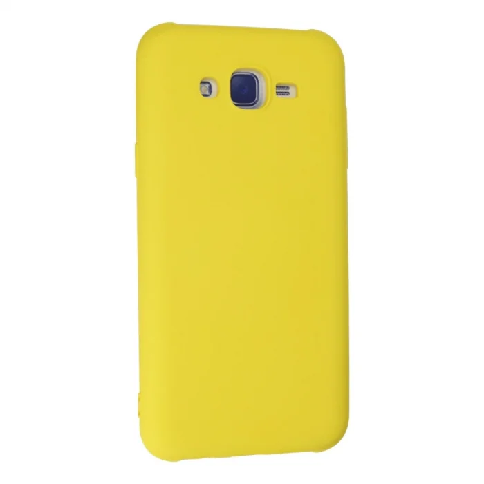 BUĞZ Samsung Galaxy J7 Kılıf Nano İçi Kadife Silikon - Sarı