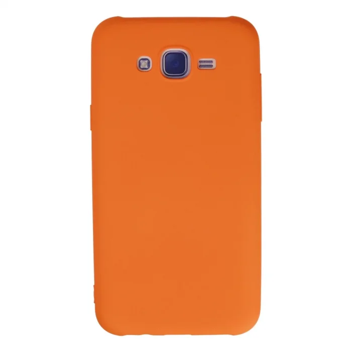 BUĞZ Samsung Galaxy J7 Kılıf Nano İçi Kadife Silikon - Turuncu