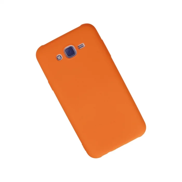 BUĞZ Samsung Galaxy J7 Kılıf Nano İçi Kadife Silikon - Turuncu