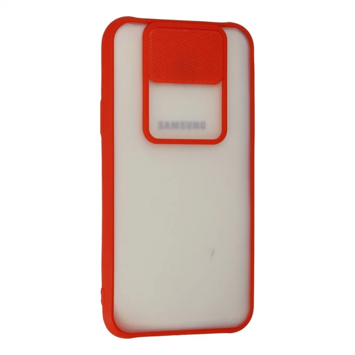 BUĞZ Samsung Galaxy J7 Kılıf Palm Buzlu Kamera Sürgülü Silikon - Kırmızı