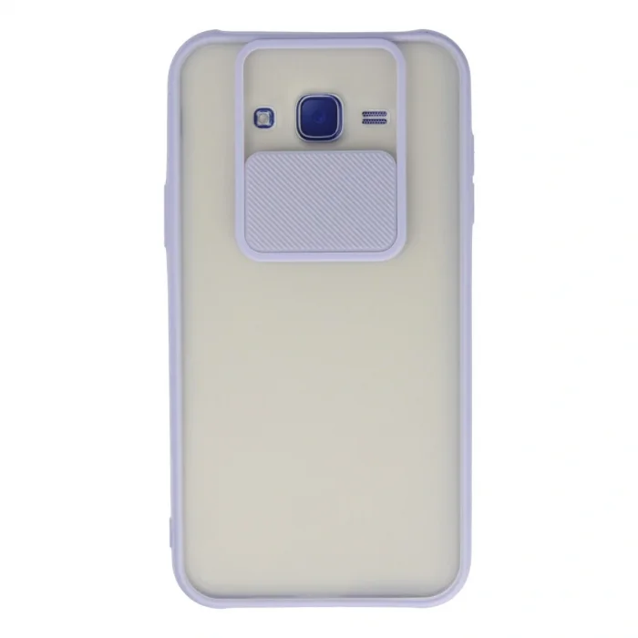 BUĞZ Samsung Galaxy J7 Kılıf Palm Buzlu Kamera Sürgülü Silikon - Lila