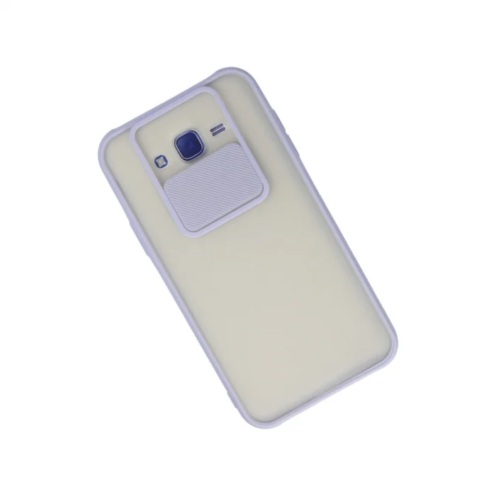 BUĞZ Samsung Galaxy J7 Kılıf Palm Buzlu Kamera Sürgülü Silikon - Lila