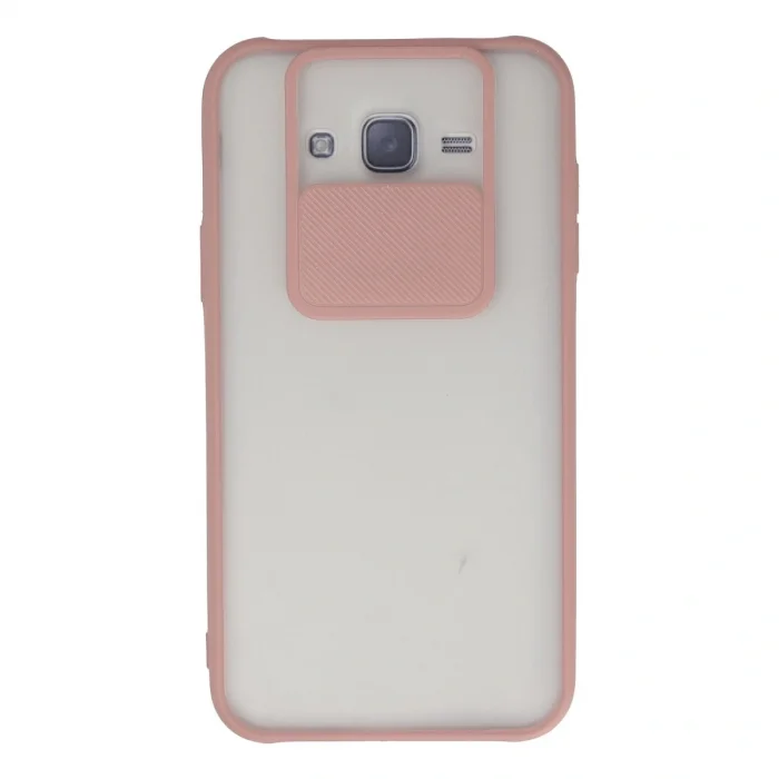 BUĞZ Samsung Galaxy J7 Kılıf Palm Buzlu Kamera Sürgülü Silikon - Pembe