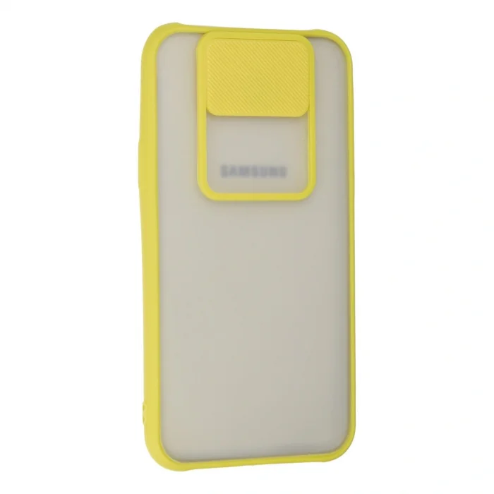 BUĞZ Samsung Galaxy J7 Kılıf Palm Buzlu Kamera Sürgülü Silikon - Sarı