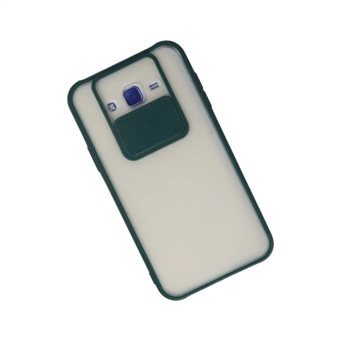 BUĞZ Samsung Galaxy J7 Kılıf Palm Buzlu Kamera Sürgülü Silikon - Yeşil