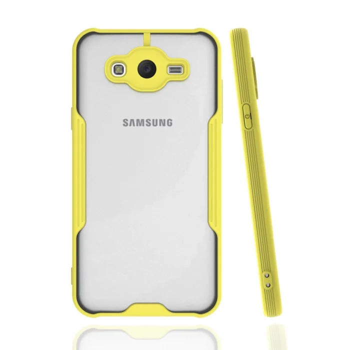 BUĞZ Samsung Galaxy J7 Kılıf Platin Silikon - Sarı