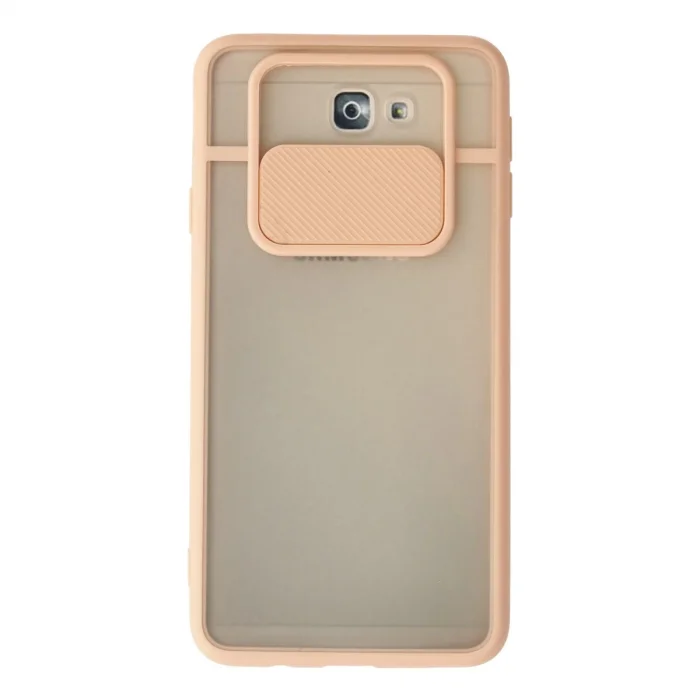 BUĞZ Samsung Galaxy J7 Prime Kılıf Palm Buzlu Kamera Sürgülü Silikon - Pembe