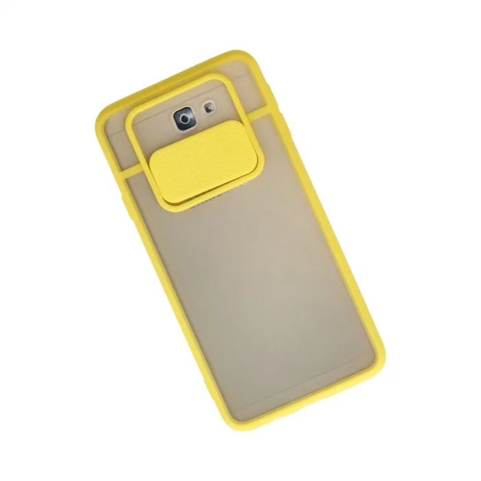 BUĞZ Samsung Galaxy J7 Prime Kılıf Palm Buzlu Kamera Sürgülü Silikon - Sarı