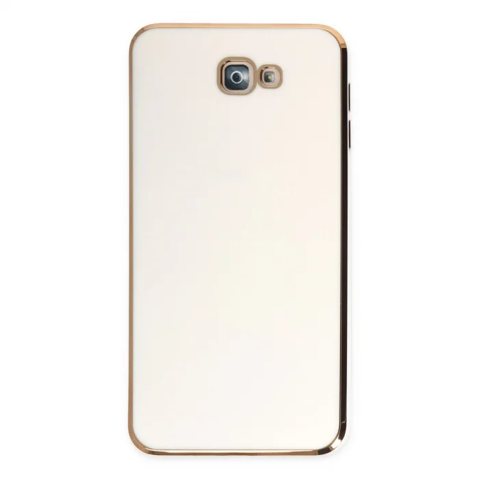 BUĞZ Samsung Galaxy J7 Prime Kılıf Volet Silikon - Beyaz