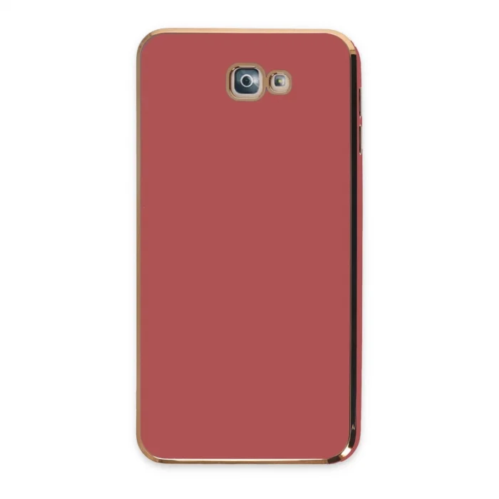 BUĞZ Samsung Galaxy J7 Prime Kılıf Volet Silikon - Kırmızı