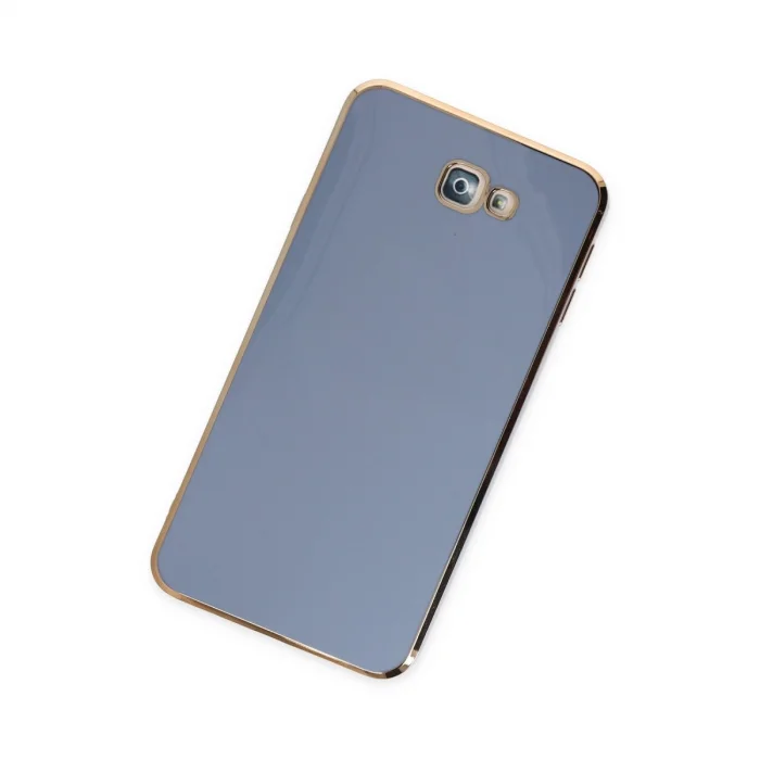 BUĞZ Samsung Galaxy J7 Prime Kılıf Volet Silikon - Mavi