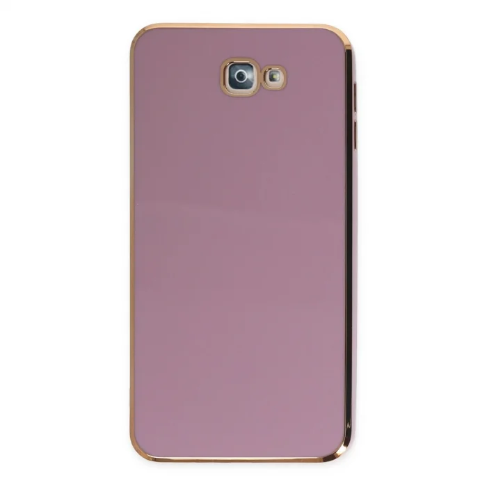 BUĞZ Samsung Galaxy J7 Prime Kılıf Volet Silikon - Mor