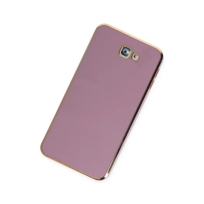BUĞZ Samsung Galaxy J7 Prime Kılıf Volet Silikon - Mor