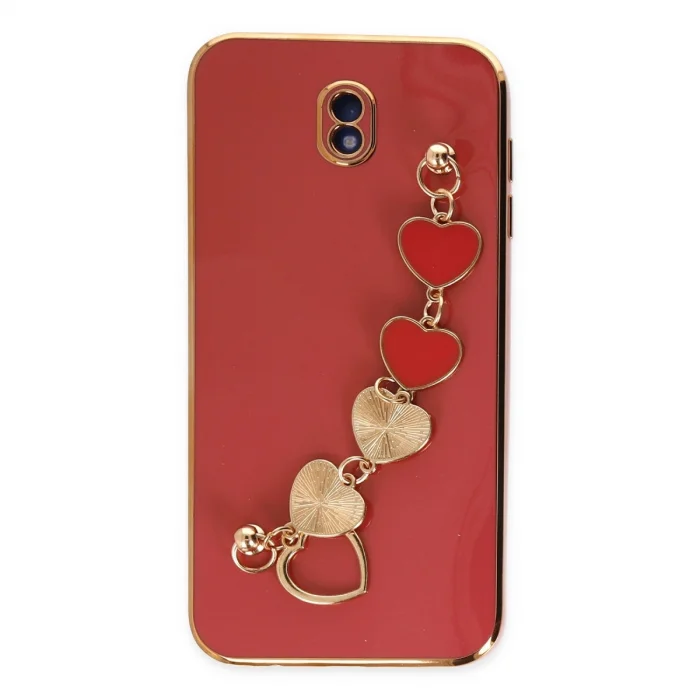 BUĞZ Samsung Galaxy J7 Pro / J730 Kılıf Esila Silikon - Kırmızı