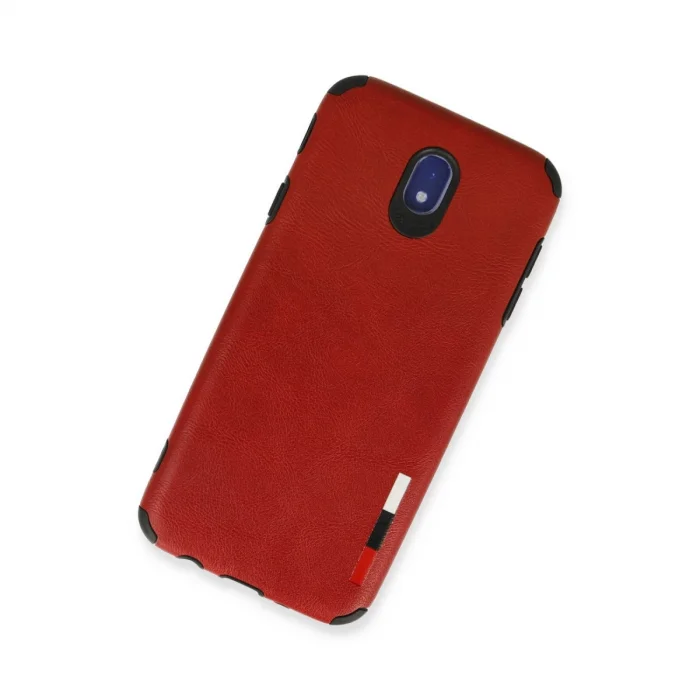 BUĞZ Samsung Galaxy J7 Pro / J730 Kılıf Loop Deri Silikon - Kırmızı