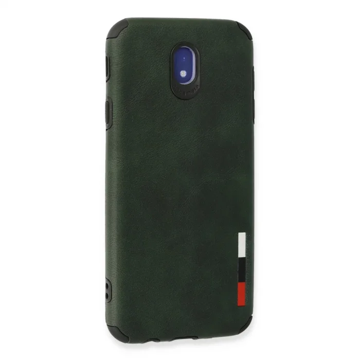 BUĞZ Samsung Galaxy J7 Pro / J730 Kılıf Loop Deri Silikon - Yeşil