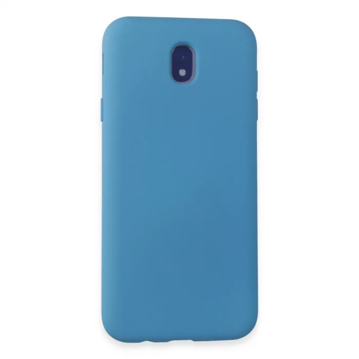BUĞZ Samsung Galaxy J7 Pro / J730 Kılıf Nano İçi Kadife Silikon - Mavi