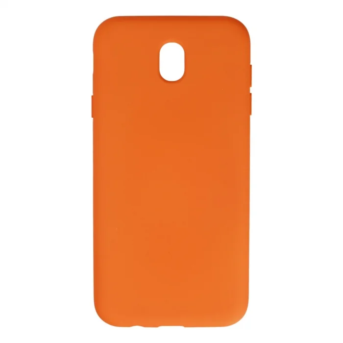 BUĞZ Samsung Galaxy J7 Pro / J730 Kılıf Nano İçi Kadife Silikon - Turuncu