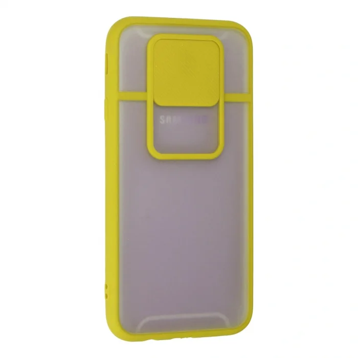 BUĞZ Samsung Galaxy J7 Pro / J730 Kılıf Palm Buzlu Kamera Sürgülü Silikon - Sarı