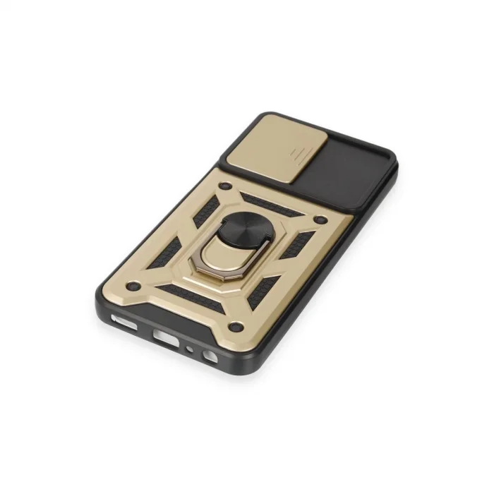 BUĞZ Samsung Galaxy M14 5g Kılıf Pars Lens Yüzüklü Silikon - Gold