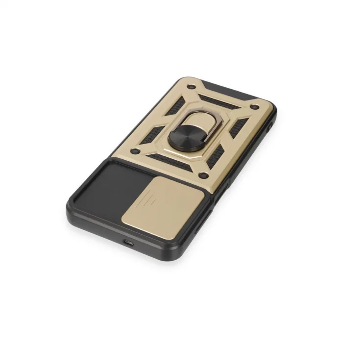 BUĞZ Samsung Galaxy M14 5g Kılıf Pars Lens Yüzüklü Silikon - Gold