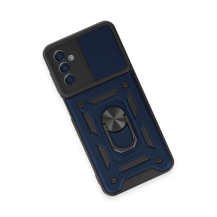 BUĞZ Samsung Galaxy M14 5g Kılıf Pars Lens Yüzüklü Silikon - Lacivert