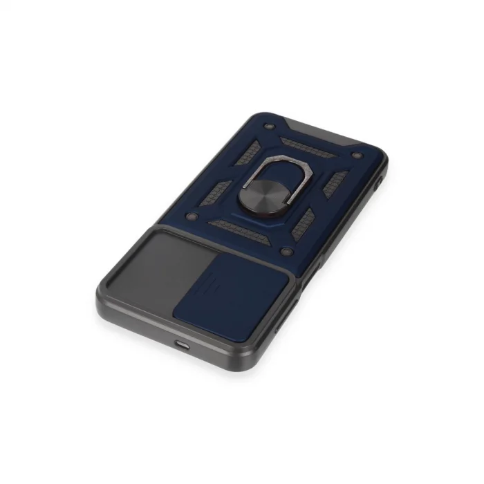 BUĞZ Samsung Galaxy M14 5g Kılıf Pars Lens Yüzüklü Silikon - Lacivert