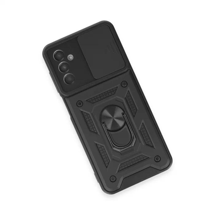 BUĞZ Samsung Galaxy M14 5g Kılıf Pars Lens Yüzüklü Silikon - Siyah