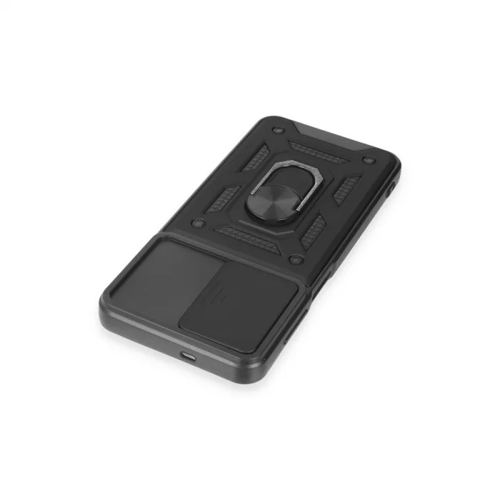 BUĞZ Samsung Galaxy M14 5g Kılıf Pars Lens Yüzüklü Silikon - Siyah