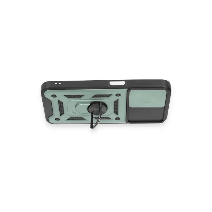 BUĞZ Samsung Galaxy M14 5g Kılıf Pars Lens Yüzüklü Silikon - Yeşil